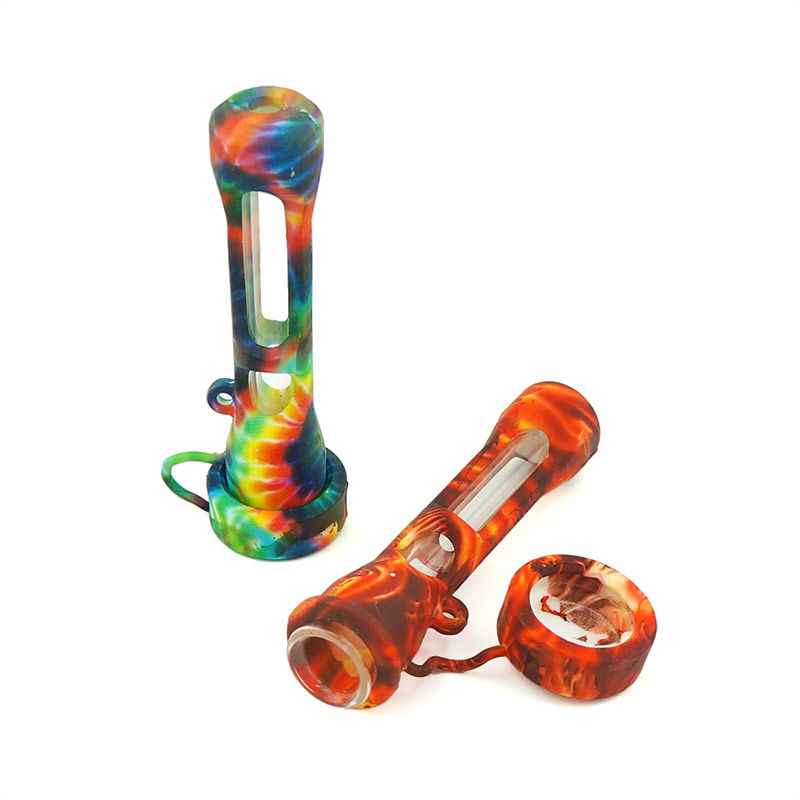 

High quality wholesale food grade silicone smoking pipe with glass eco-friendly hand pipe