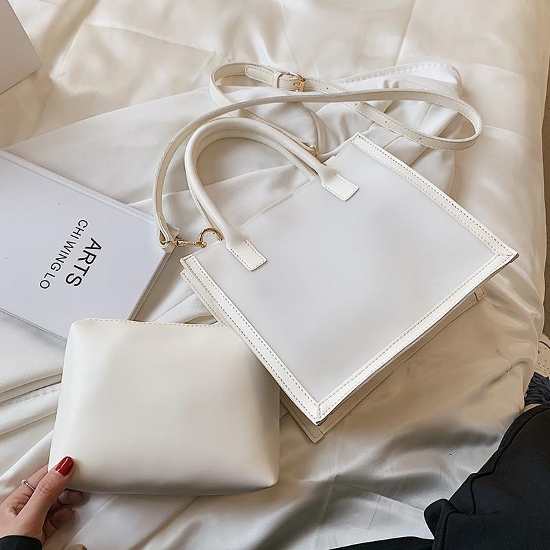 

Cross Body Pcs/set Small 2 PU Leather Crossbody Bags For Women 2021 Summer Trend Lady Luxury Fashion Shoulder Handbags And Purses, Black