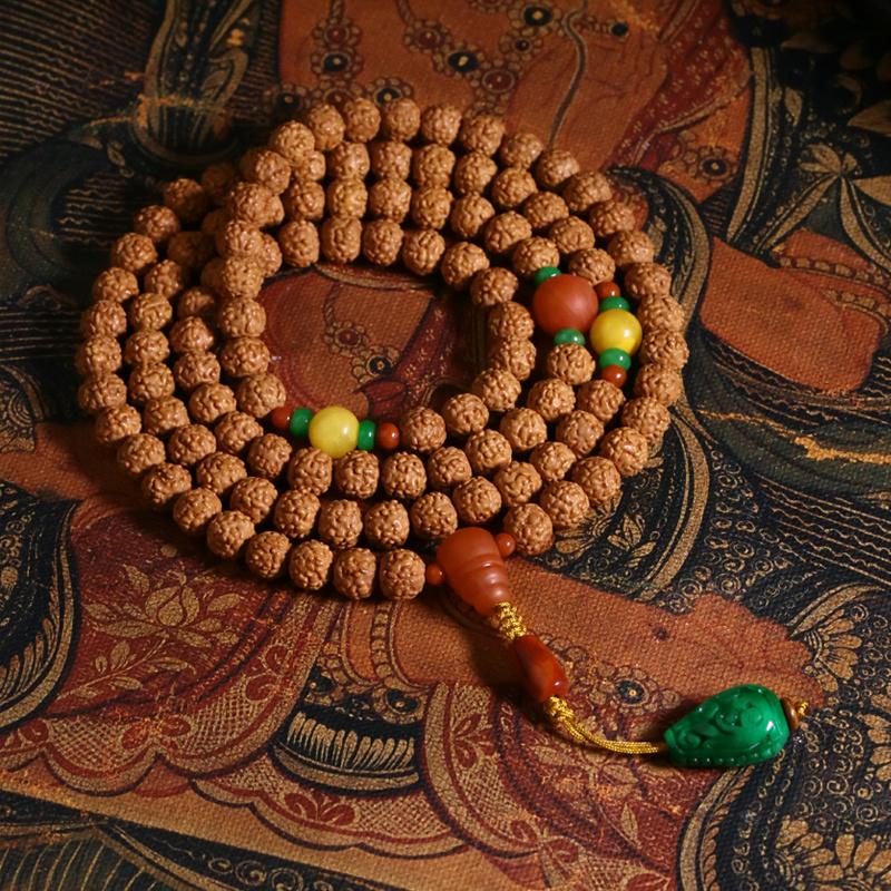 

Bangle Buddha Bead Necklace Long Small Vajra Bodhi 108 Hand String Men's And Women's Bracelet Tibetan Boutique Accessory Jade Pendant