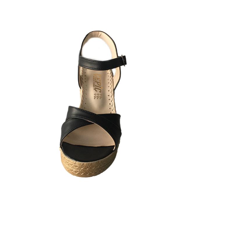 

Slippers Wedge Heels Comfortable Sole Women's Fancy High, Black