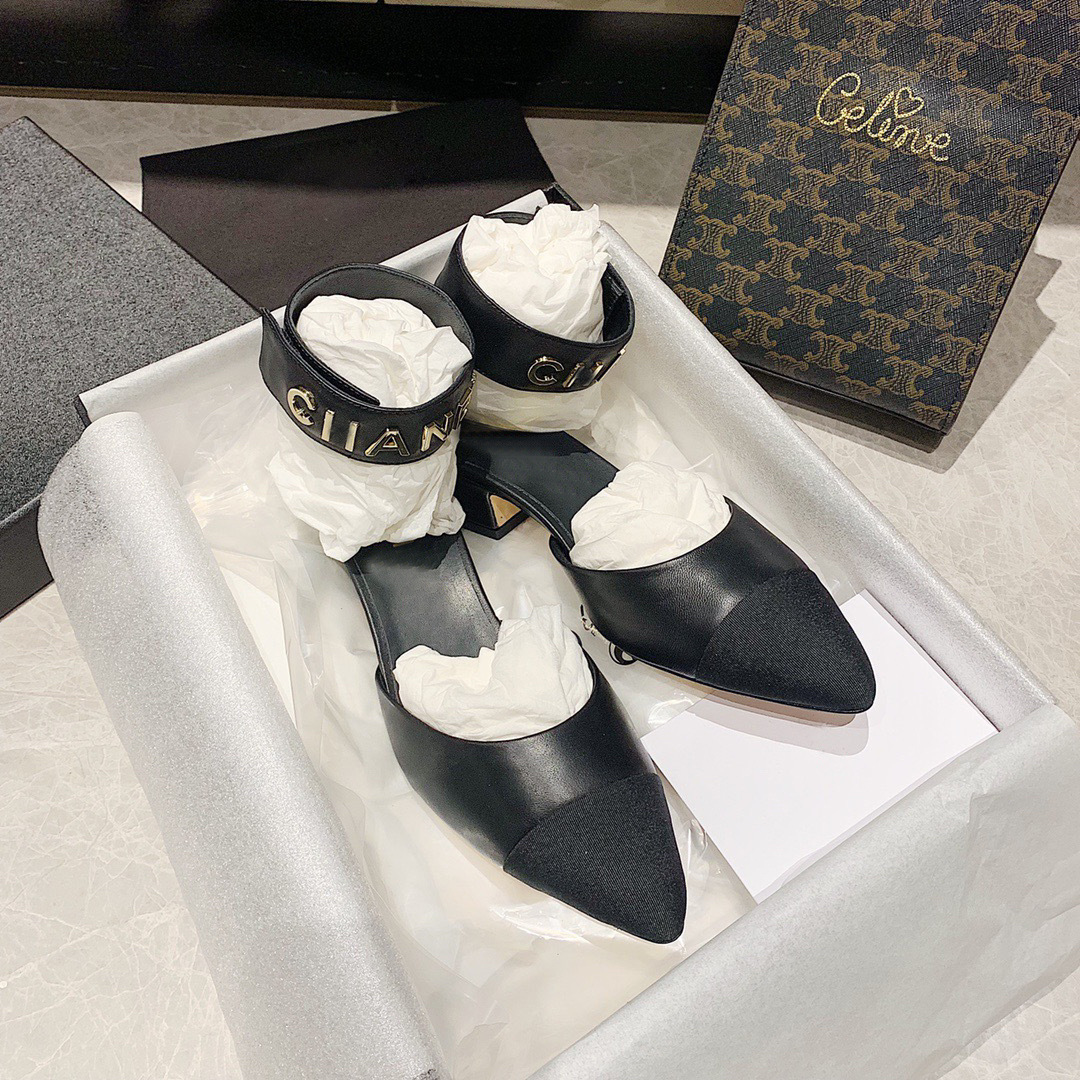 

2021 high quality Roman shoes pointed toe thick heel highs heels summer mid-heel ladies sandals brand buckle leather black women's shoe, Customize