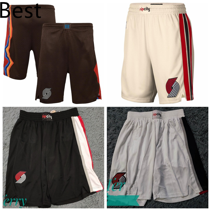 

PortlandTrailBlazersMen 2020/21 City Pants Edition Performance Basketball Shorts, White;black