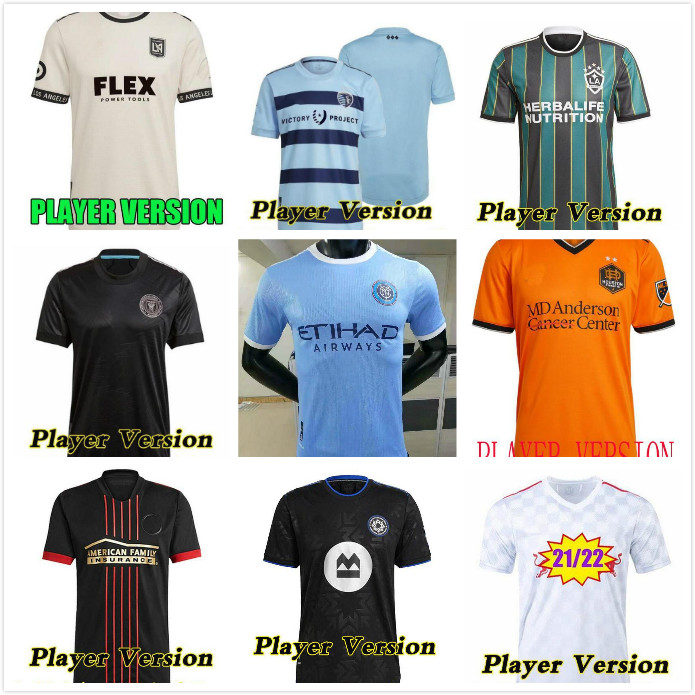 

Player version MLS Soccer jerseys 21 22 LAFC Inter Miami Atlanta LA Galaxy York Orlando City Montreal Columbus jersey Seattle Sounders Kansas 2021, Black;yellow