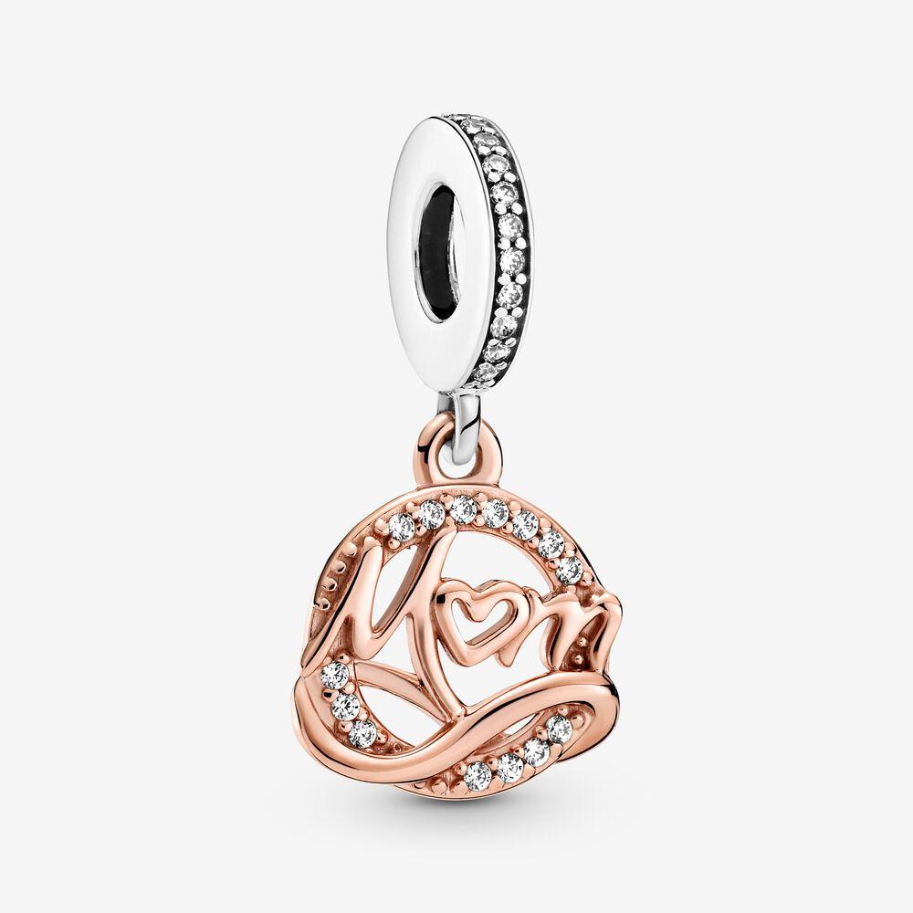 

100% 925 Sterling Silver Two-tone Mom Dangle Charm Fit Pandora Original European Charms Bracelet Fashion Jewelry Accessories