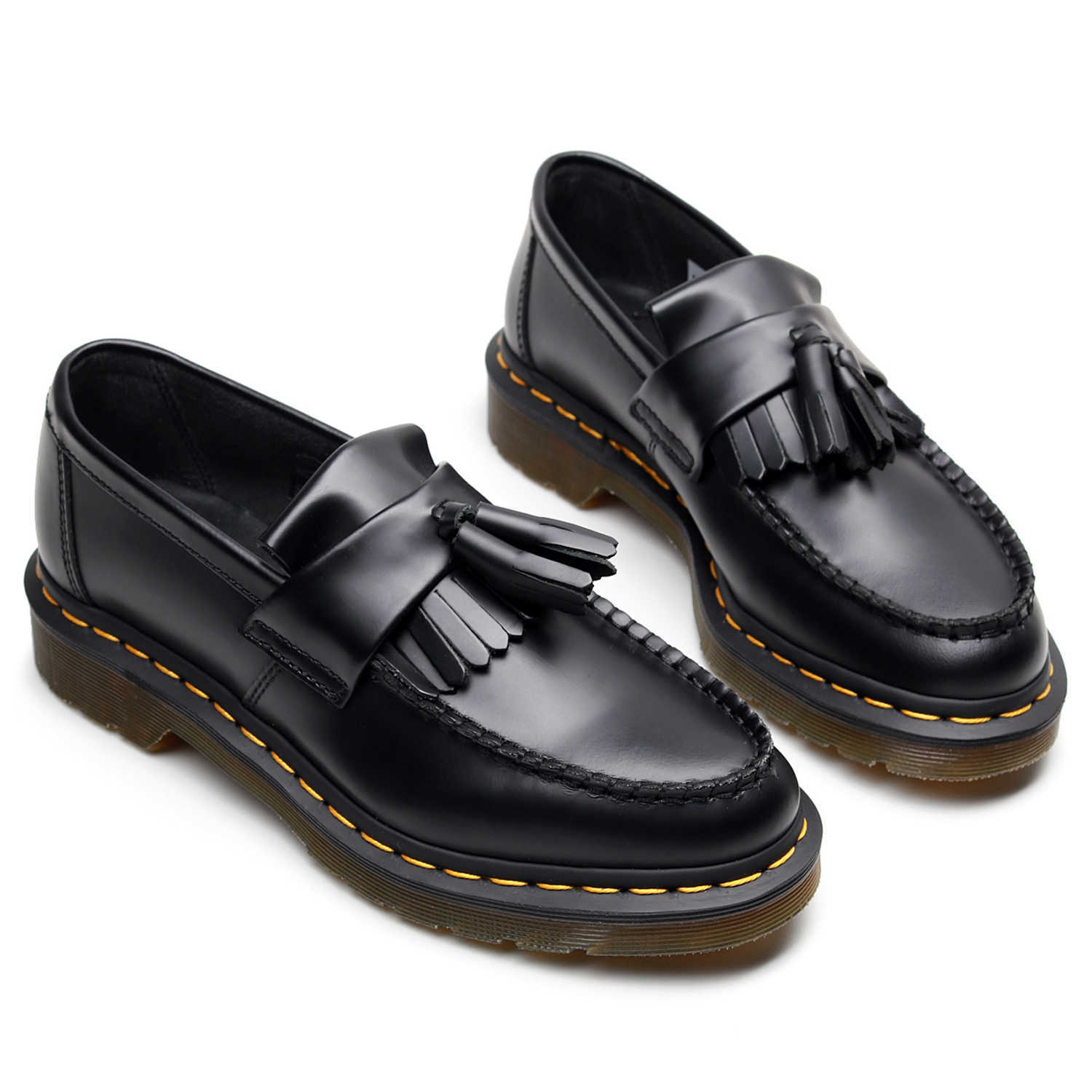 Nouveaux Couple Véritables Mocassins Chaussures Noir Britannique Style Style Hommes Martin Haute Qualité Chaussures en cuir Slip-on