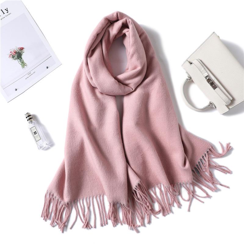 

Hats, Scarves & Gloves Sets 2021 Winter Scarf For Women Thick Warm Double Side Cashmere Lady Shawls And Wraps Soft Long Size Bandan
