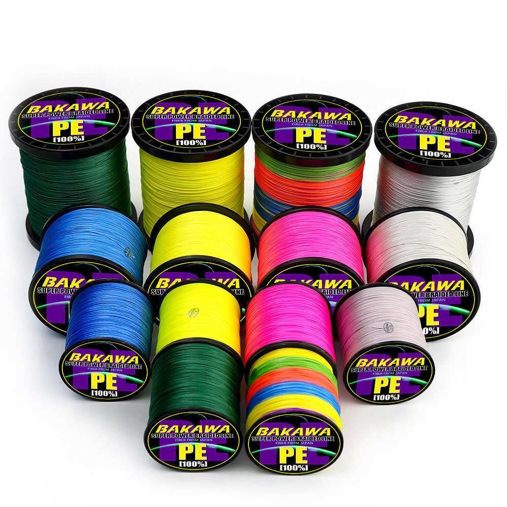 

BAKAWA carp fishing 300M 500M 1000m 4 Strands braid line Pesca Super strong tresse peche Multifilament fly Fishing wire Tackle 210609