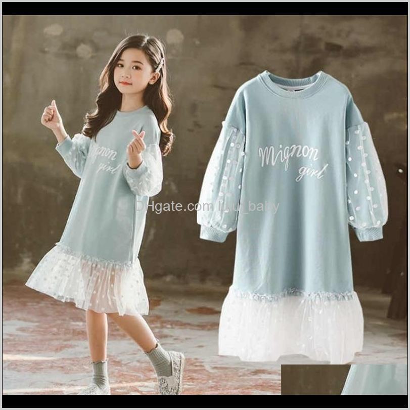 

Girls Fashion Children Long Sleeve White Lace Clothes Spring Autumn Teenage Clothing Baby Dress Sweatshirt Dresses Holwz Ikhxz, Green