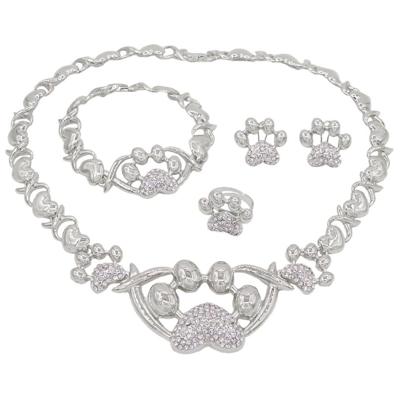 

Earrings & Necklace Selling Pet Dog Silver Plated I Love You Dubai Xo Jewelry Set Hugs And Kisses Brazil Gold Gifts, As pic