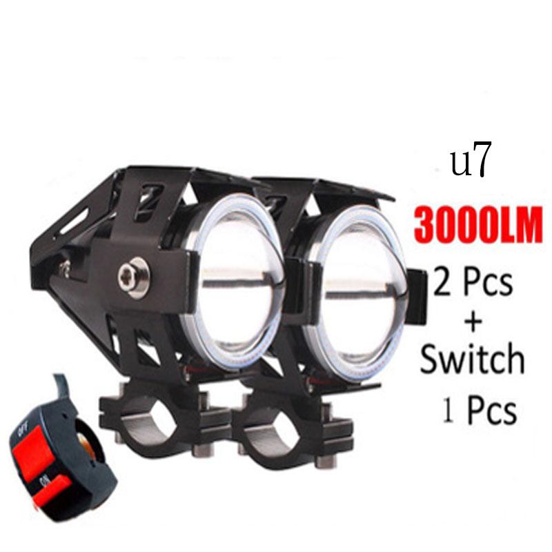 

Car Headlights External Spotlight Electric Vehicle LED Lamp Motorcycle High Light Headlamp Angel Eye U7 Laser Gun Super Bright