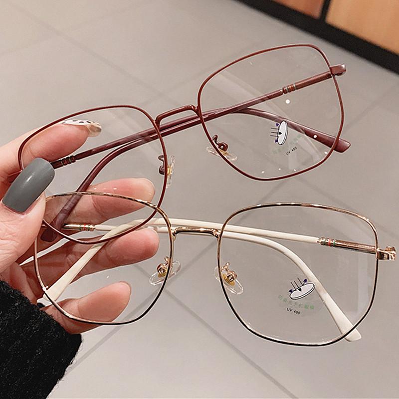 

Sunglasses Men Women Anti-blue Light Glasses Frame Vintage Large Square Eyeglasses Blocking Blue-ray Oversized Spectacles Frames 2021