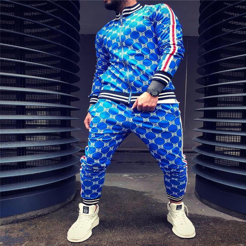 

set male 3d colorful plaid men tracksuits sport zipper suit autumn sweatshirt running jackets gyms mens, Gray