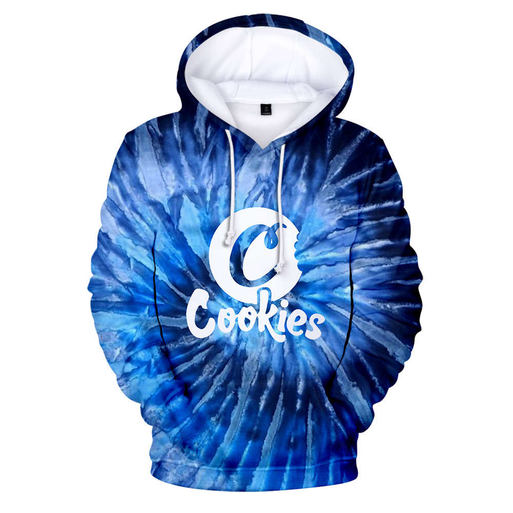

cookies tie dye peripheral printing men's and women's hoodies spring autumn, Black