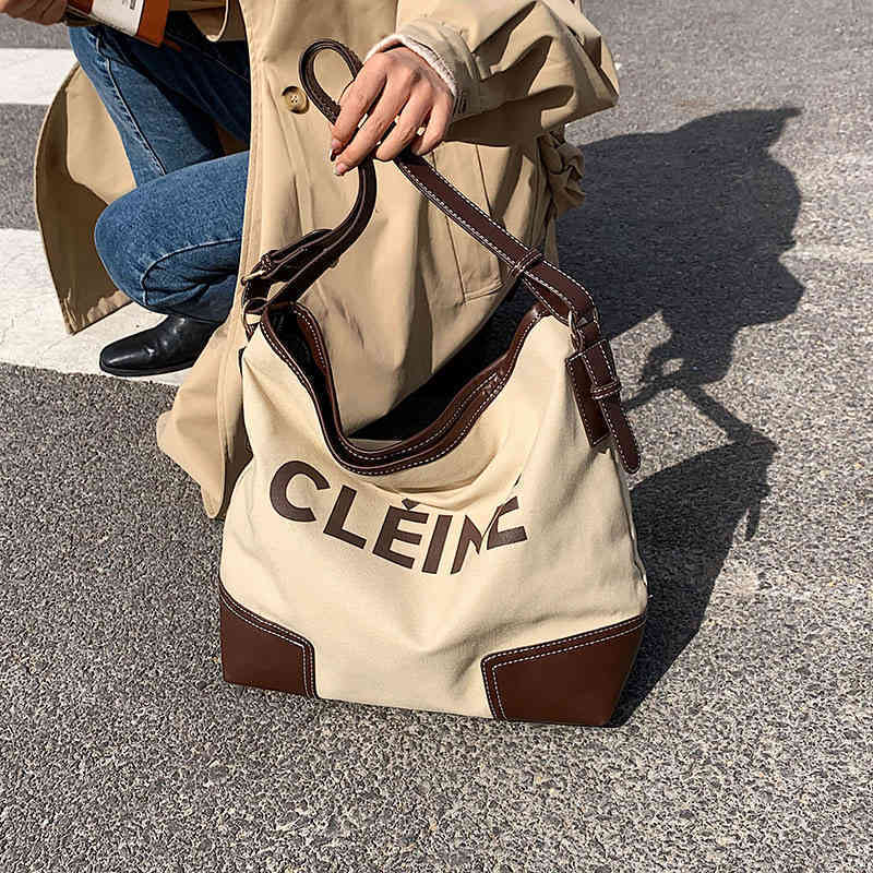 

2022 Factory Outlet Large capacity women's bag fashion Canvas Shoulder autumn and winter texture leisure Tote Bag XY7W, Black