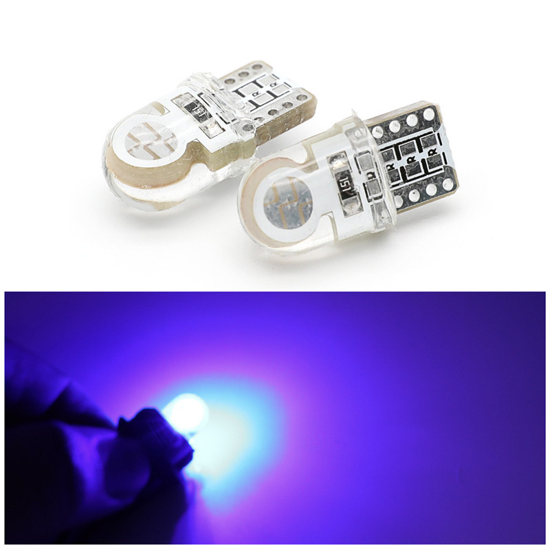

100Pcs Auto T10 Blue LED W5W 194 168 COB Bulb Silica Car Super Bright Turn Side License Plate Light Lamp DC 12V