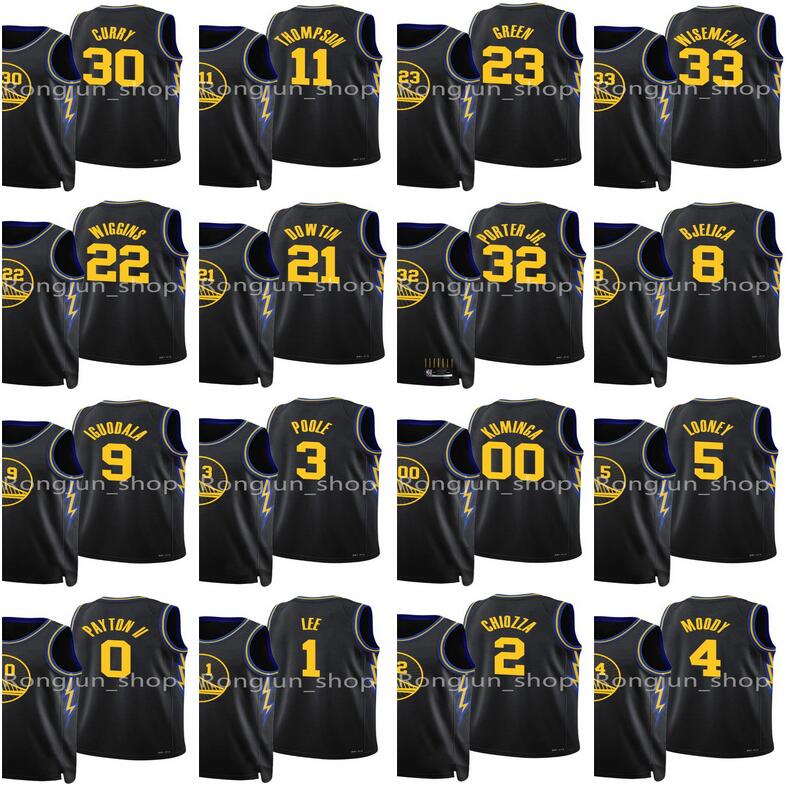 

2021-22 City 75th Black Basketball Jerseys Stephen 30 Curry Klay 11 Thompson Andrew 22 Wiggins 3 Poole Draymond 23 Green Otto 32 Porter Jr. Damion 1 Lee 9 Iguodala Edition