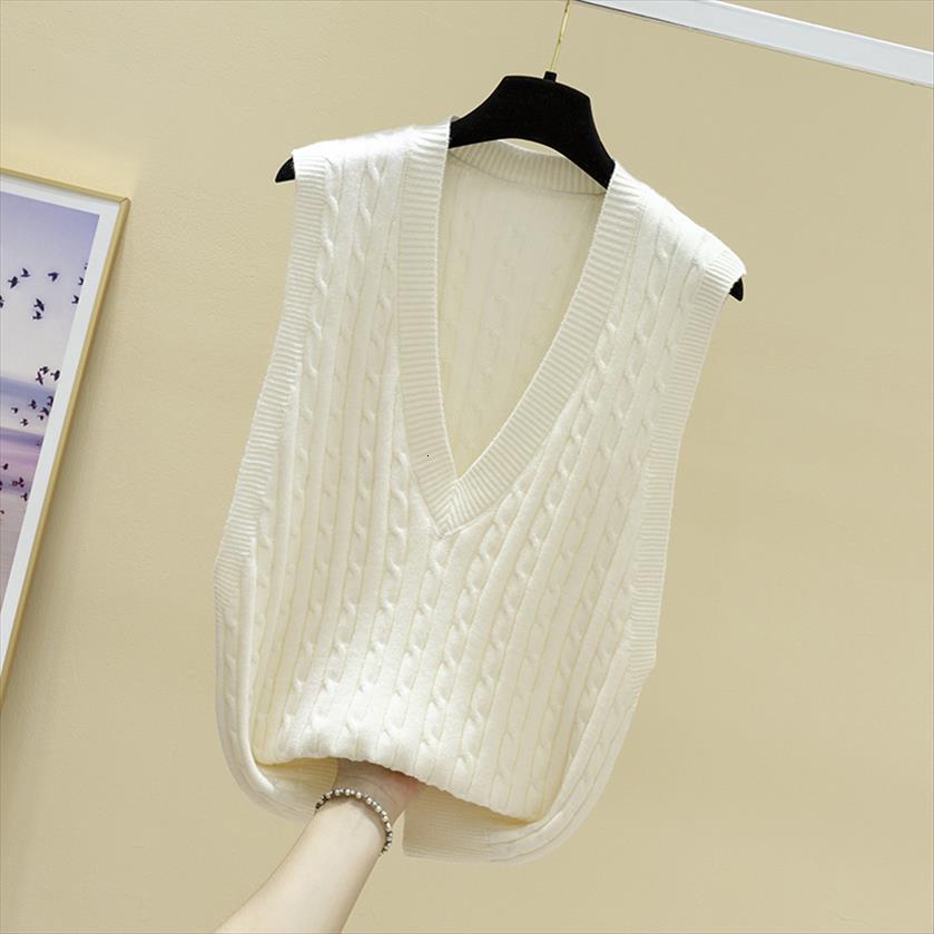 

spring and autumn korean women sweater pullover vest womens loose waistcoat sleeveless fashion, White;black