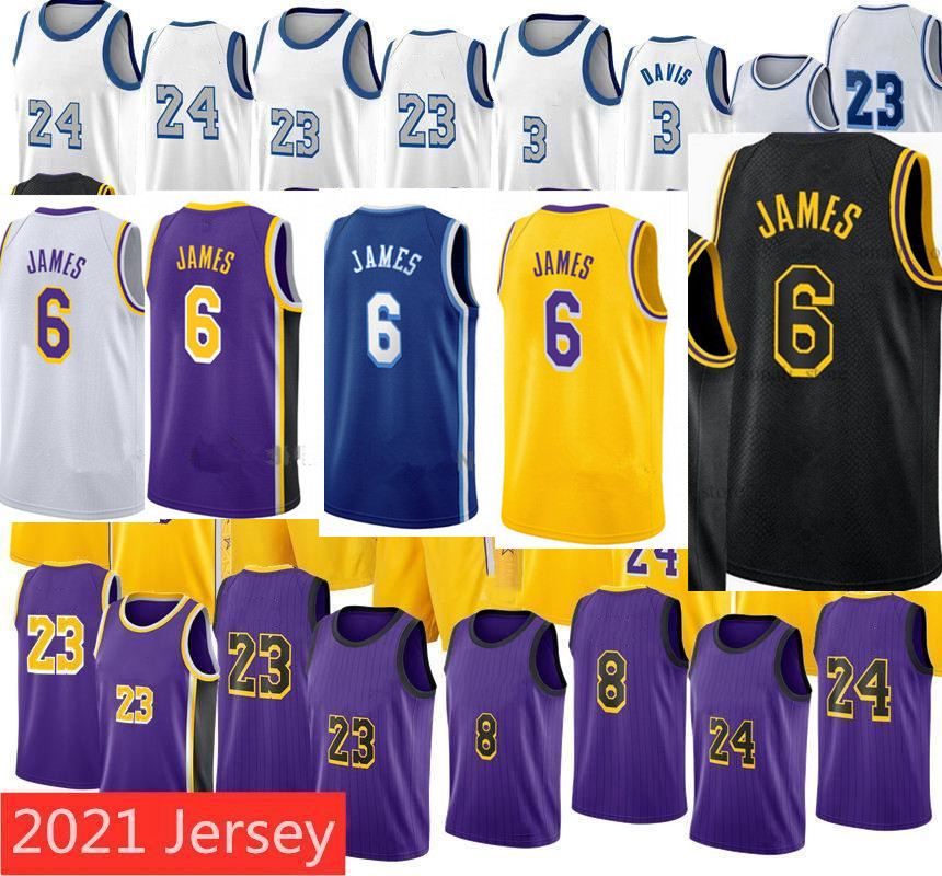 

2021 new LeBron 6 Jersey 23 James City Basketball Jerseys Mens White Black Yellow all stitched, Black;red