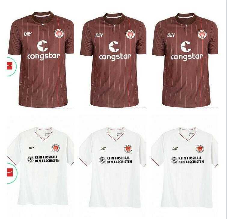 

St Pauli soccer Jersey 22 23 HOME AWAY THIRD Gray red white 2022 2023 men's t-shirt, 21/22