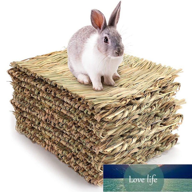 

10 Pack Woven Bed Mat for Rabbits-Grass Mat & Bunny Bedding Nest-Natural Chew Toy Bed for Guinea Pig Chinchilla Squirrel