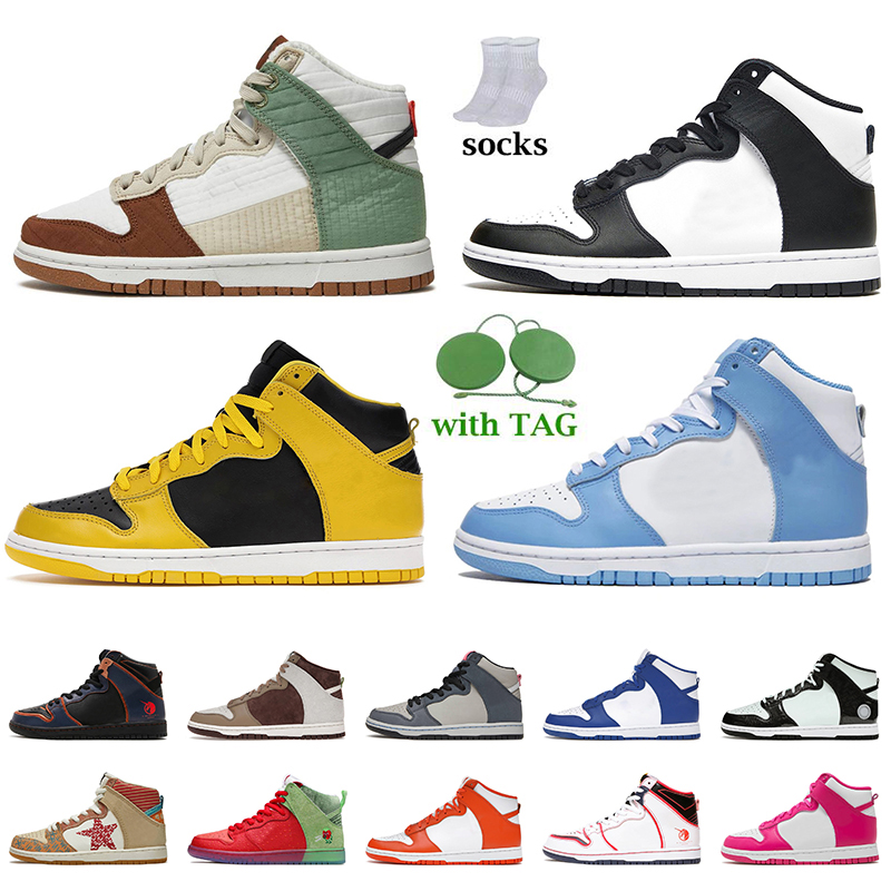 

2022 Dunks High Running Shoes Mens Women SB OG Sneakers With Socks LX Toasty Black White University Blue Red What The Pink Prime Platform Skate Trainers 36-45, B30 sup by any means