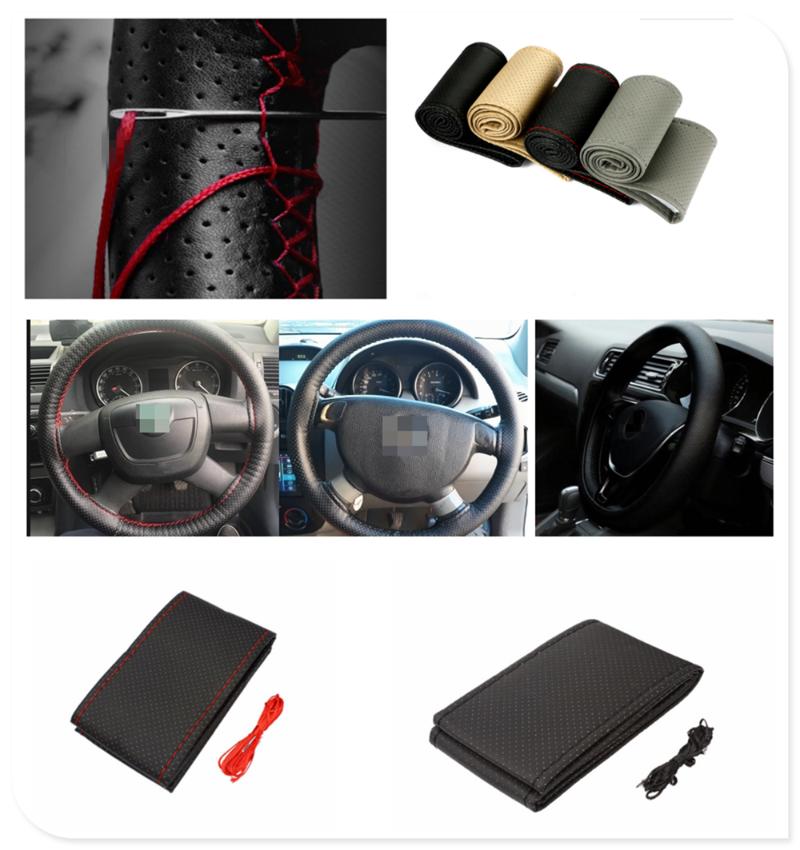 

Steering Wheel Covers Auto Car DIY Braided Hand Sewing Cover S M L Code Parts For I8 Z4 X5 X4 X2 X3 M5 M2 X6 M6 640i 640d