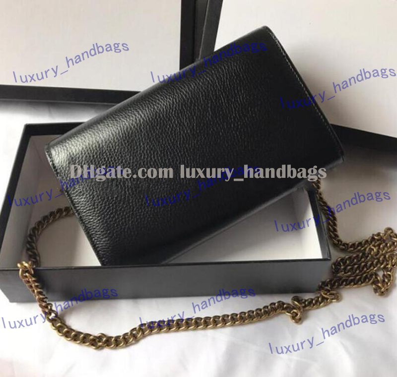 

Designer Bags Top Quality Evening Bags Fashion Metal chain Women Shoulder bag Wallet Genuine Leather Tote luxury Purse, Black