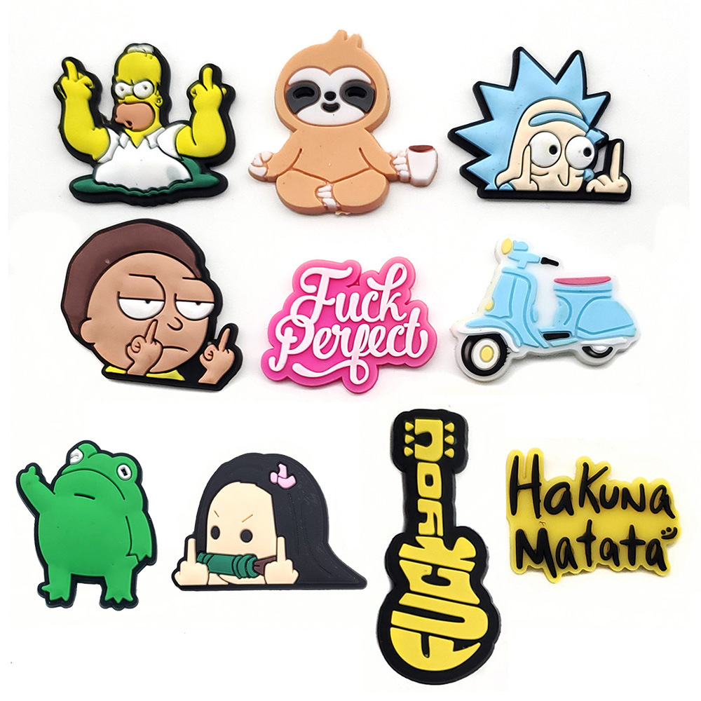 

Soft Rubber Funny Shoe Decorations Charm Accessories Jibitz for Croc Charms Clog Bracelets Wristband Buttons Pins