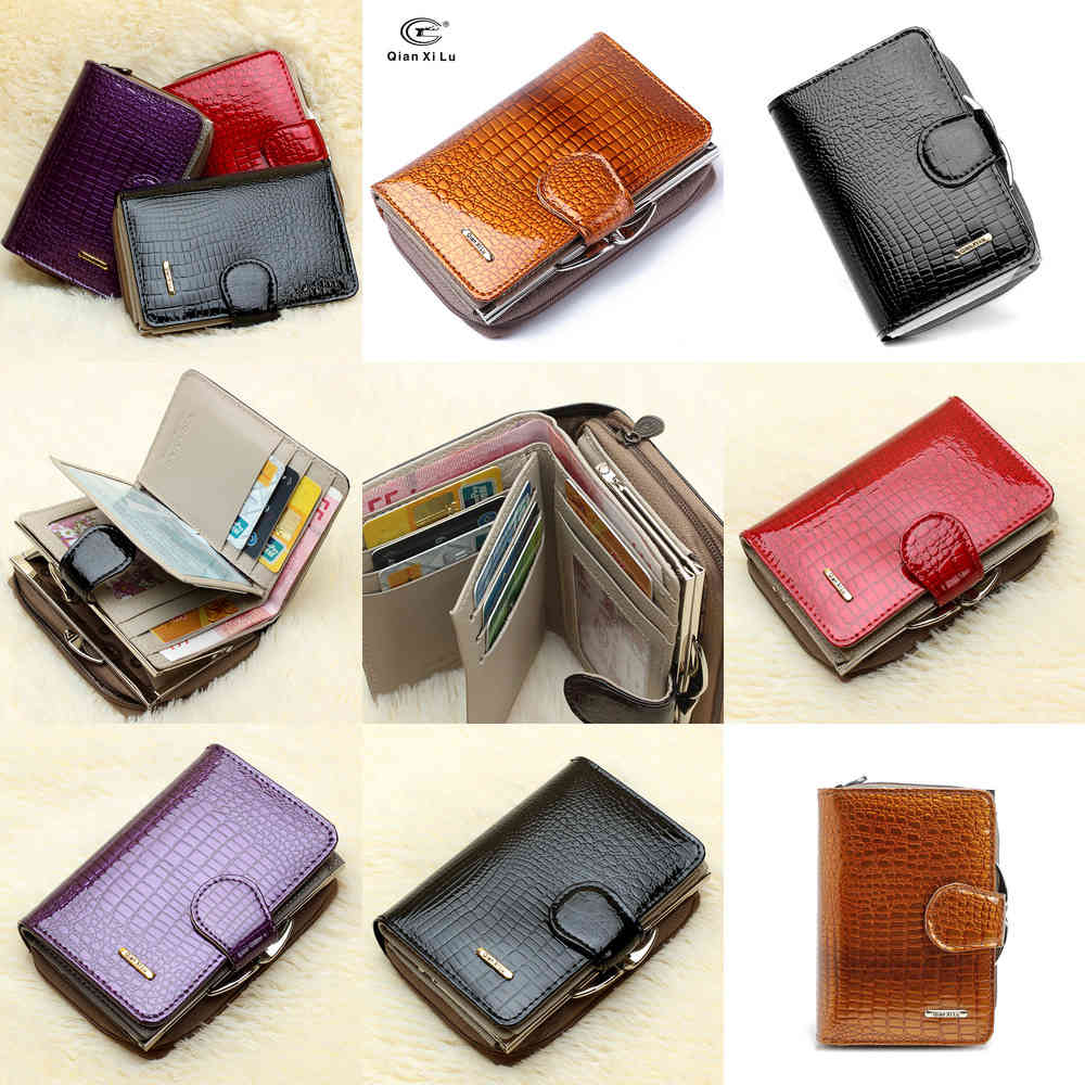 

Bagsmulti Position Patent Luxurys Short Leather Zipper Buckle Women's Wallet