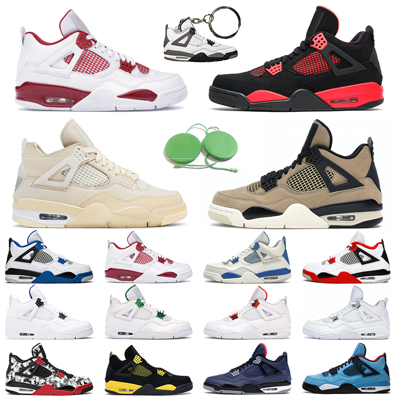 

air jordan 4 retro 4s Basketball shoes Fire Red Thunder University Blue White Oreo Shimmer Black Cat mens womens trainer sports sneakers, #5 royalty