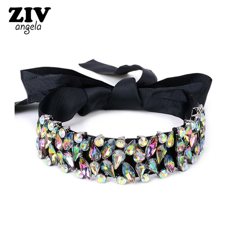 

ZIVangela Fashion Luxury Crystal Chokers Pendant Maxi Statement Necklace Women Wedding Charm Sexy Collier Cute SKU5937