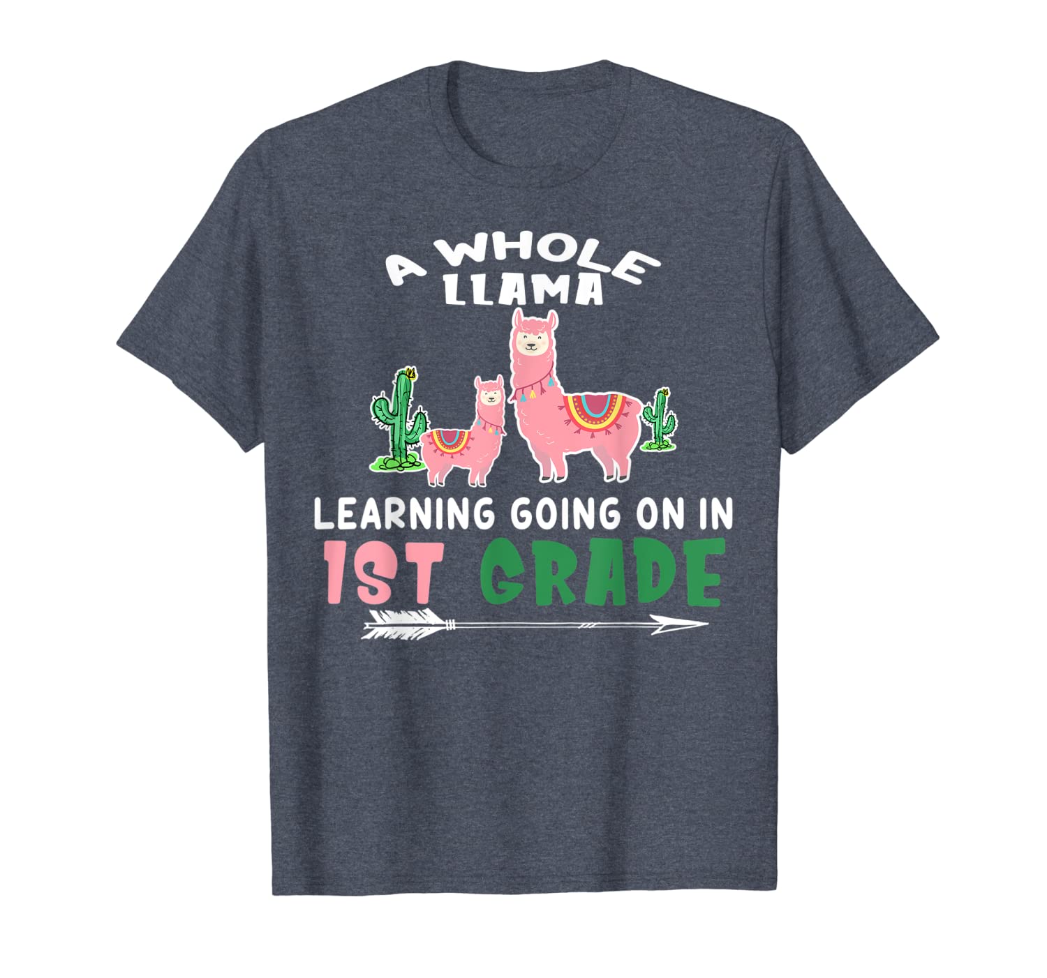 

llama cactus 1st first grade shirt teacher student gift tee, White;black