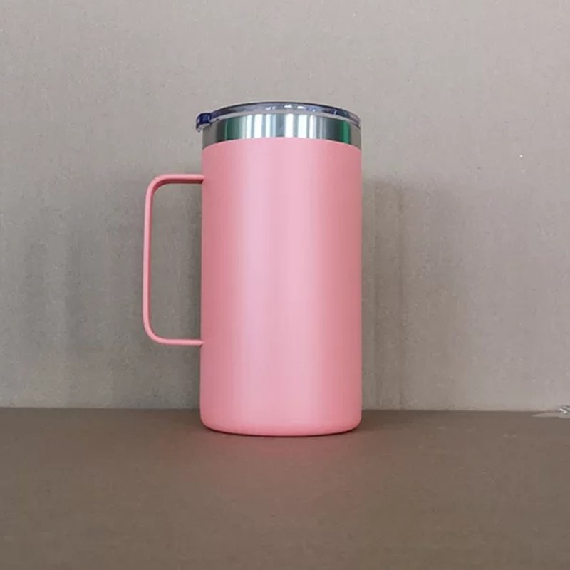 

24oz Stainless Steel Coffee Mug Tumbler With handle Double Wall Vacuum Insulated Camping Travel Cup Spill Proof Lids Custom logo WLL1086, Multi-color