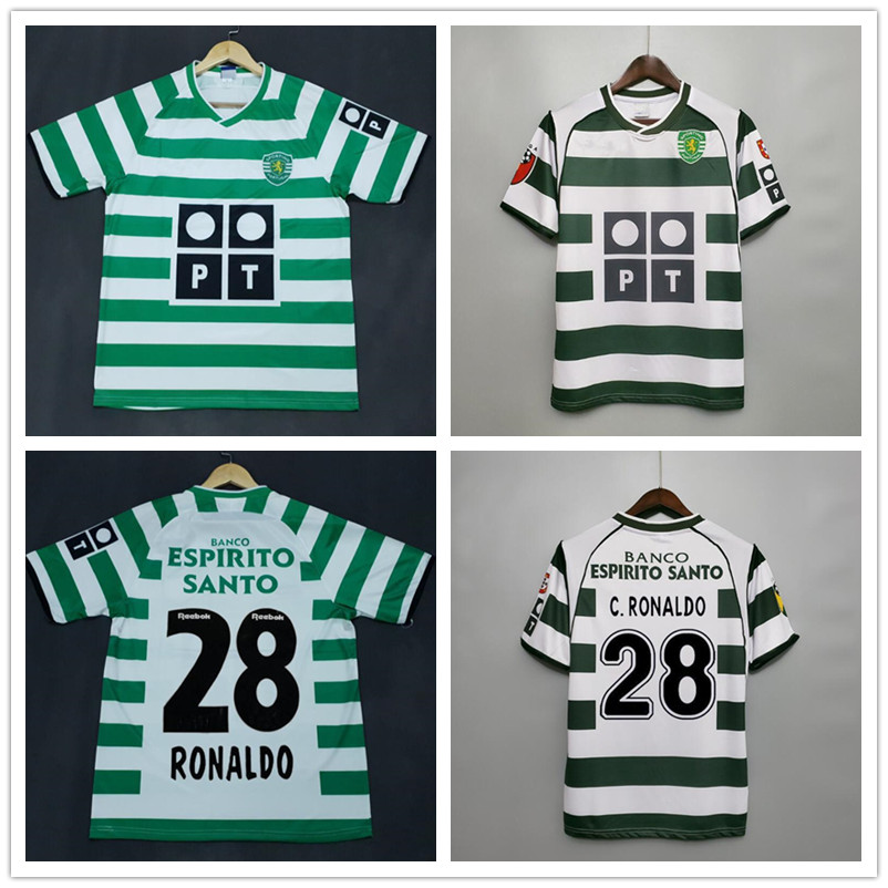

Retro Sporting CP 2002/04 Soccer Jerseys Ronaldo Jardel Vintage Football Lisbon Classic Shirt Lisboa Kit, 03-04