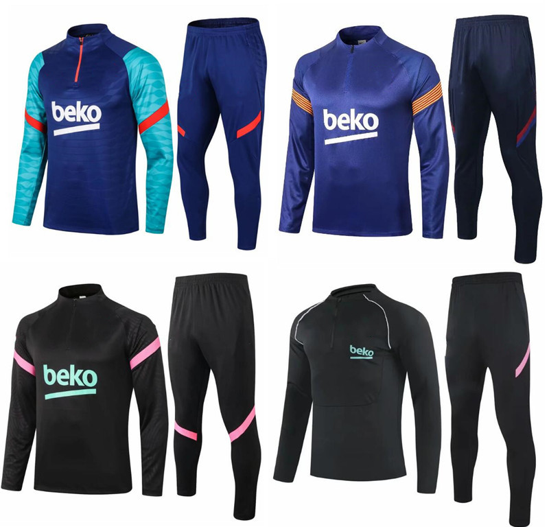

Adults and kids tracksuits sweater set Winter jacket soccer jersey 2021 Messi ANSU FATI Men kids kits Survetement tracksuit Training football shirt