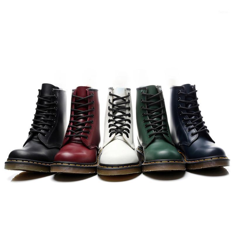 Size 34-46 Women Genuine Leather Shoes High Top Fashion Warm Snow Motorcycle Boots Black Couple Unisex Goth