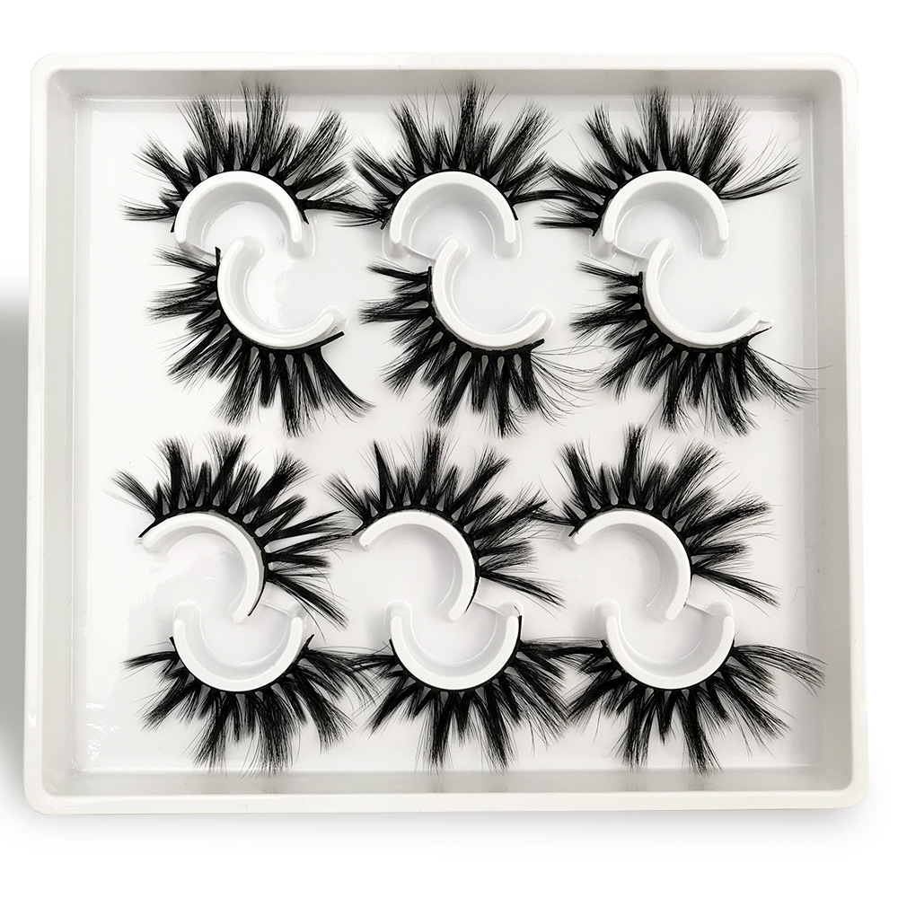 

20CM Fluffy Mink Eyelashes 6 Pairs 5D Eyelash Eye Handmade Individual False lashes Soft Natural Long Thick Makeup Tools for Party in Bulk