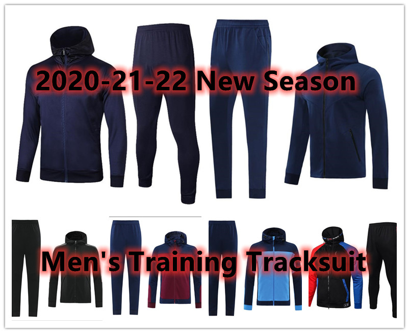 

2022 High Quality Men's Tracksuit Jacket Coat Hoodie Sweater maillot Training Soccer Solid Sports Survetement Suit Kits, Gray