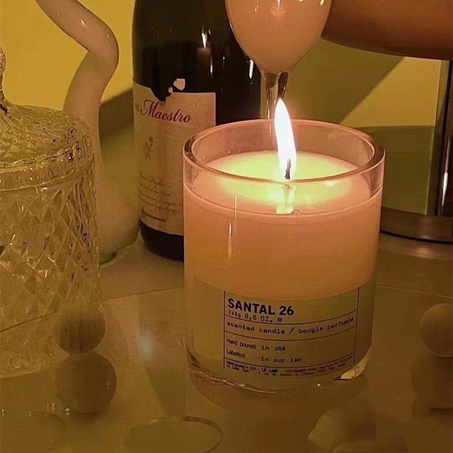 Newest arrival Le labo fragrance for man women Laurier 62 Cedre 11 Petit grain 21 Santal26 Calone17 Candle perfume 245g Candles Incense gift box-image-745343448