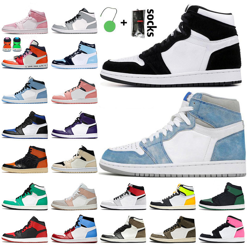 

2021 Jumpman 1 1s Basketball Shoes University Blue High OG Twist Obsidian UNC Melody Fearless Dark Mocha Valentines Day Trainers Sneakers, Not sold separately