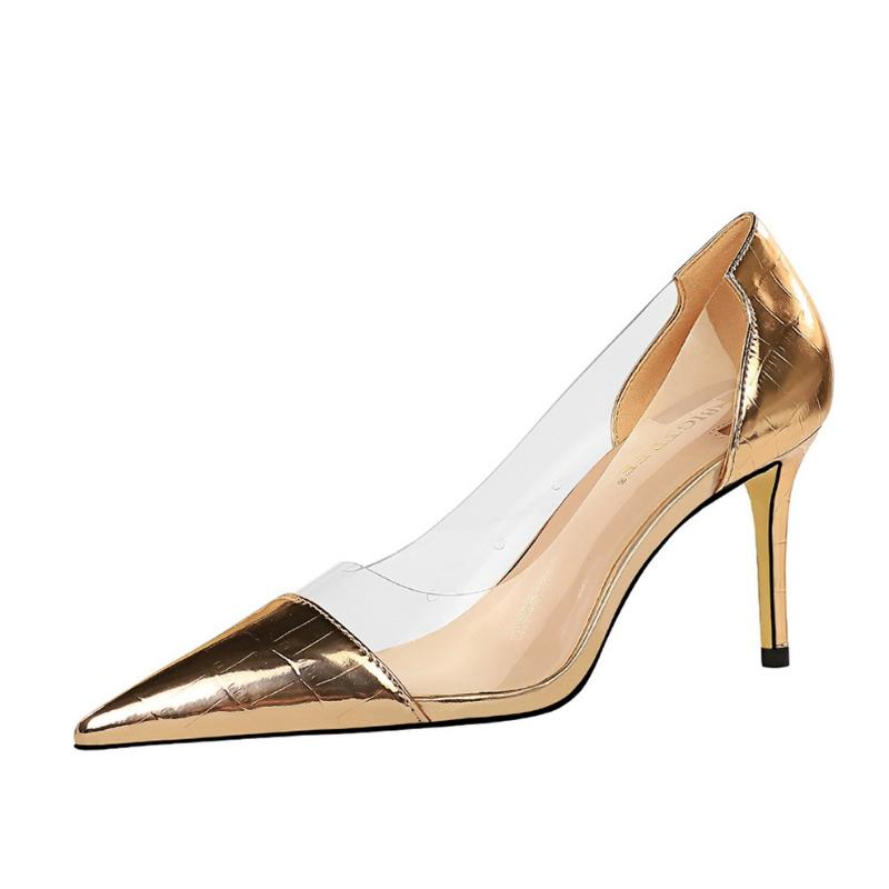 

Dress Shoes Slingback Heel For Women Transparent Heels Summer Slip-on Designer Sandals Lady Pumps Small Stiletto Pointed Golden, Black