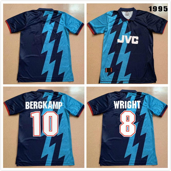 

1995 away blue retro soccer jersey vintage football shirt ADAMS Hartson Campbell Wright Bergkamp Merson HENRY classic Uniforms, Black;yellow