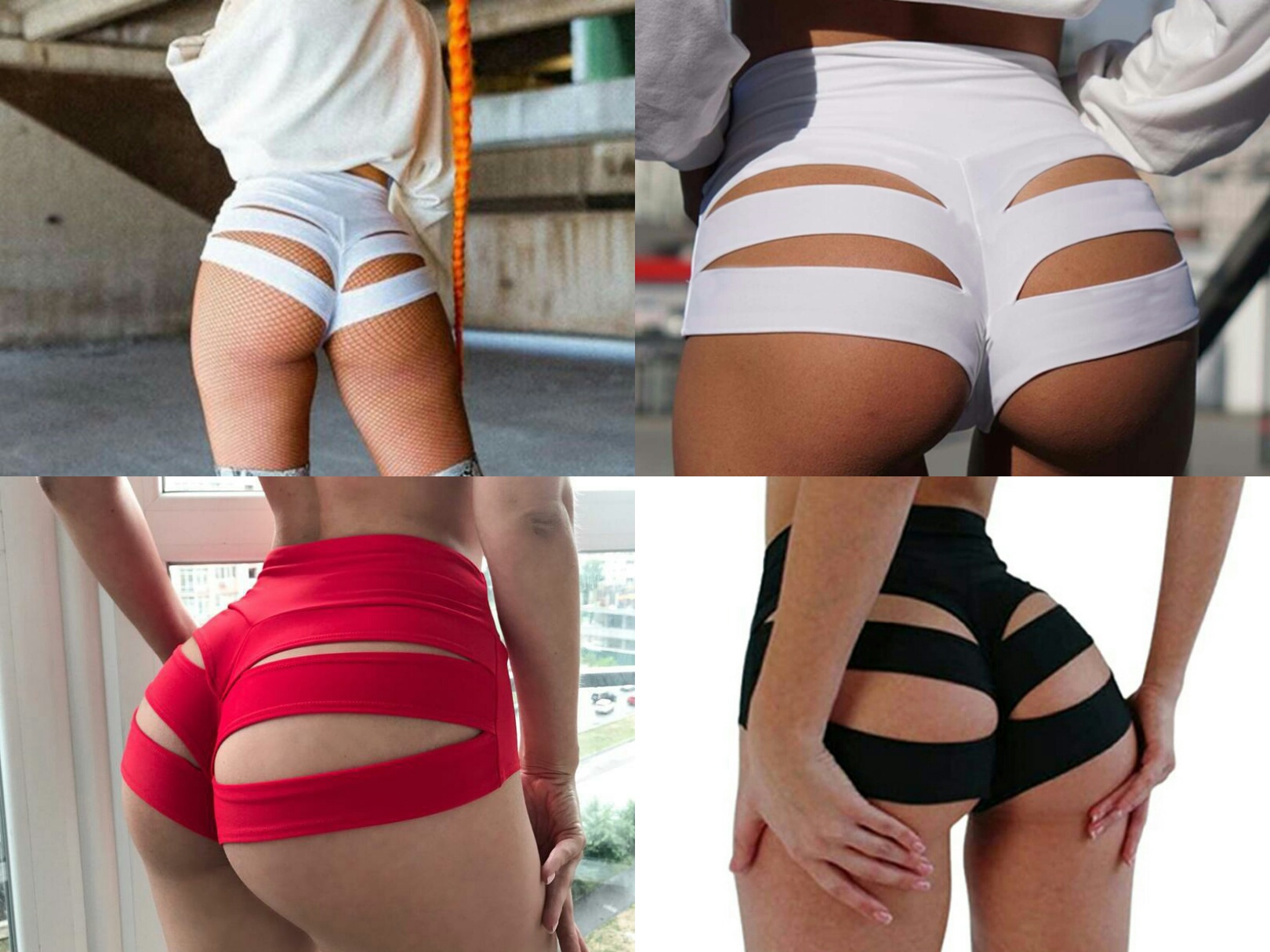 

Sexy Women' Mini Booty Shorts High-waist Solid Color Street Walk Clubwear Party Slim Sports Yoga Hollow Out Short Pants Club Dance Performance Ladies Shorts xhp0180, Mix color