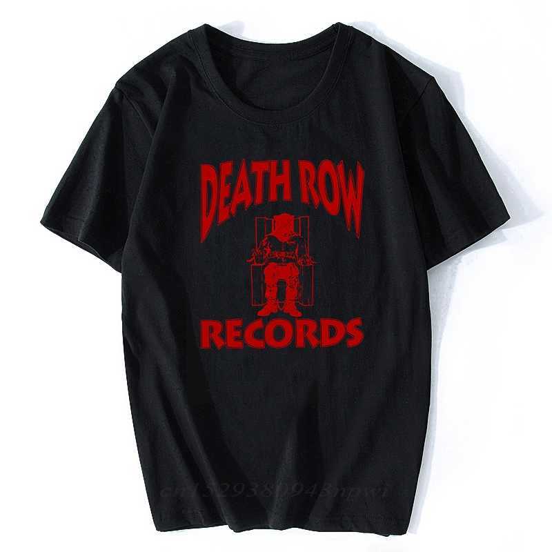 

DEATH ROW RECORDS T Shirt Men High Quality Aesthetic Cool Vintage Hip Hop T-shirt Harajuku Streetwear Camisetas Hombre 210629, Black