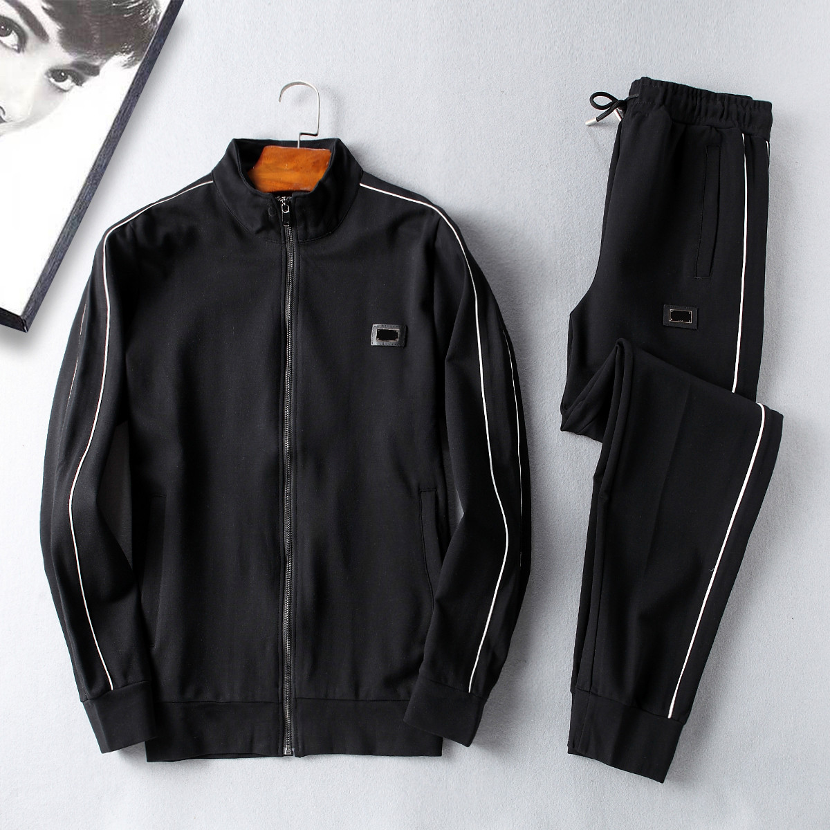 

2021 men's tracksuit sportsuit spring and autumn fashion sweater with cool casual coat size :-3xl#11, Gray