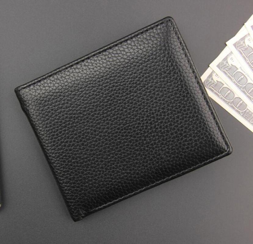 

Wallets 10pcs Men Casual PU Blank Black Short Open Clutch Wallet