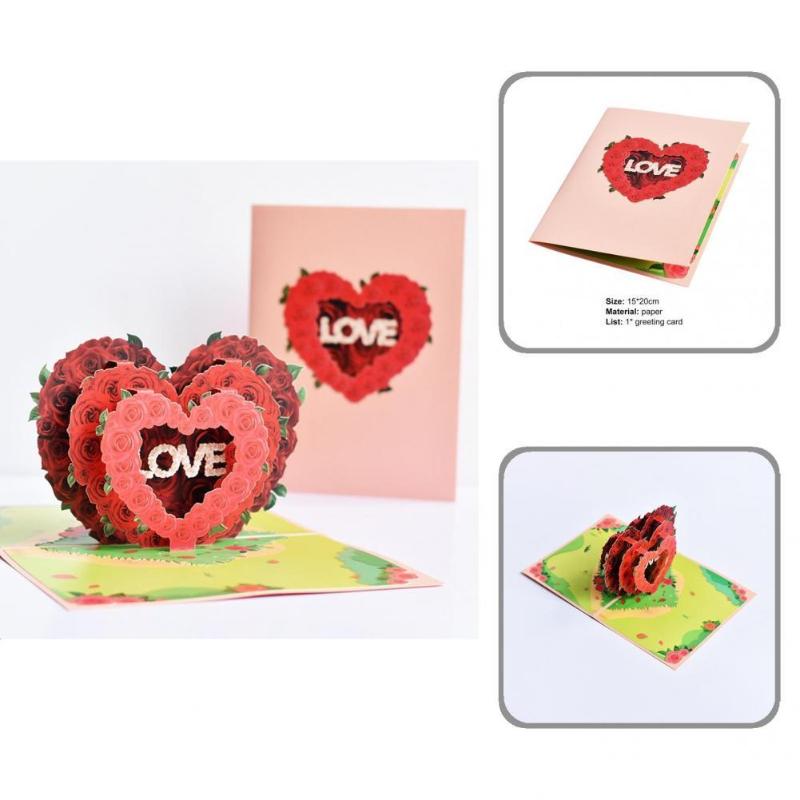 

Greeting Cards Valentines Day Card Colorful Easy Carry Eye-catching Attractive Holiday For Festival