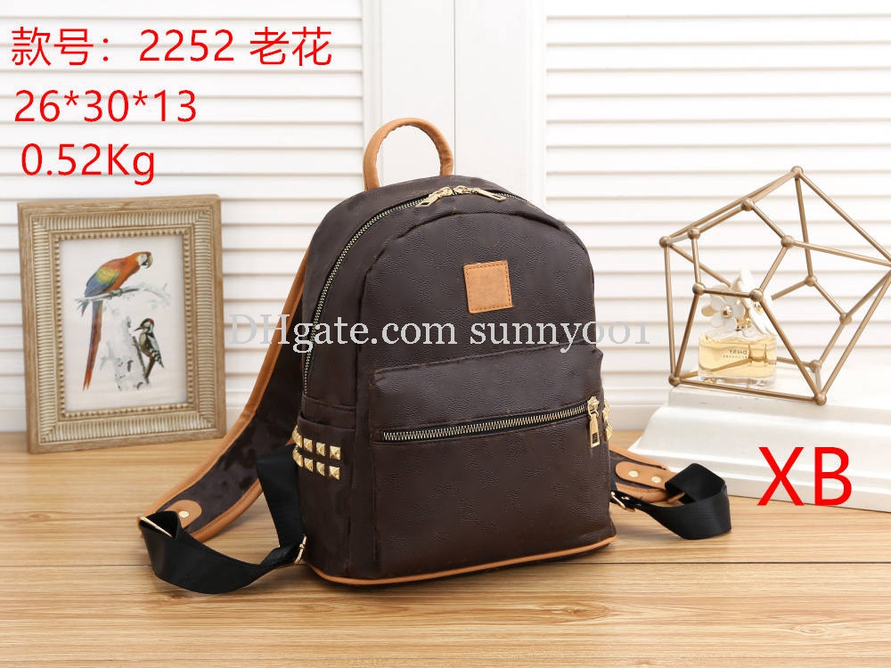 

High quality backpack school big men or women bags 3colors outdoor trave old white black flower, White flower