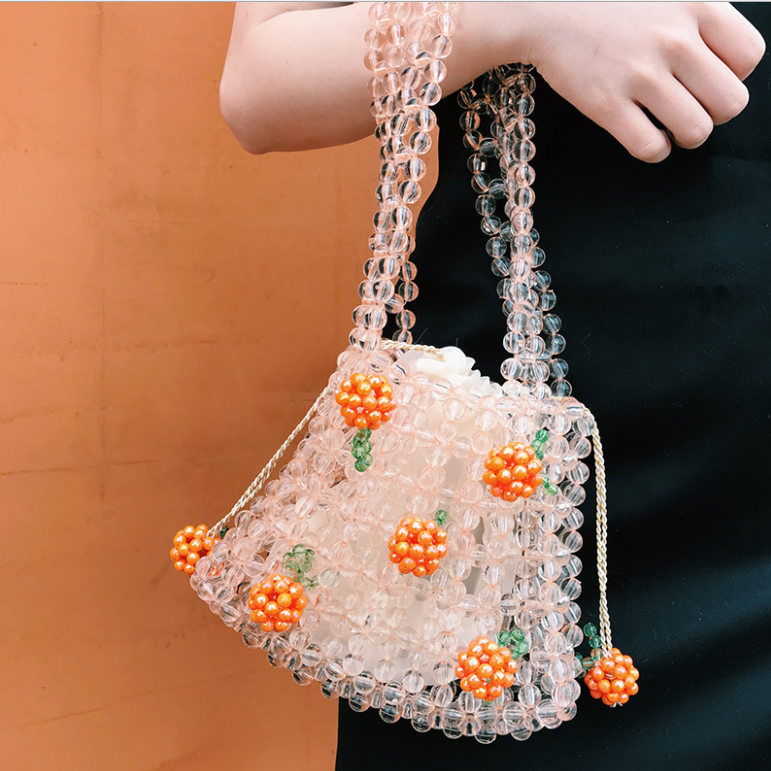 

Exquisite Beaded Weave Evening Bags Mini Bag Women's One-Shoulder Portable, Shoulder straps