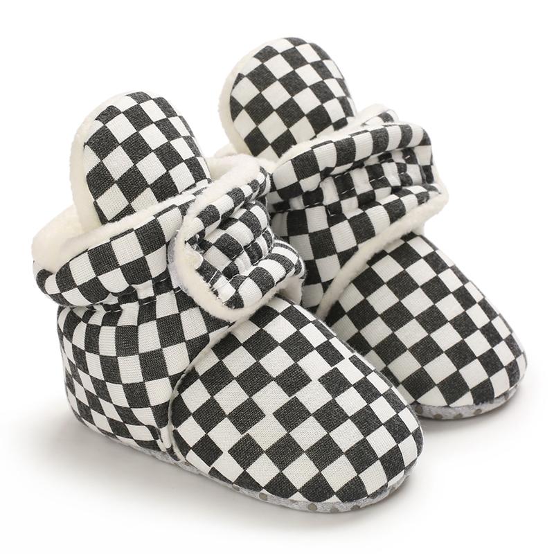 

Boots Winter 0-18 Months Cotton Shoes For Boys And Girls Baby Warm Soft Soles With Velvet Snow Toddlers, Black;grey